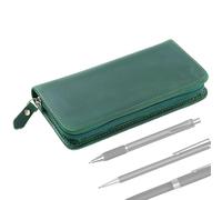 Estuche para lápices de cuero | Estuche de papelería vintage con 3 compartimentos - Estuche de almacenamiento para plumas estilográficas - Para uso en el lugar de trabajo Escuela Estudios Artistas