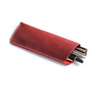 Estuche para lápices de cuero, estuche para lápices pequeño, Estuche for lápices de piel rojo vino 18x(18x7.5cm)