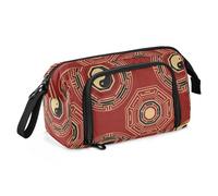 Estuche para lápices de cultura china con patrón de bagua rojo de gran capacidad, estuche especial multifuncional para lapises universitarios preparados