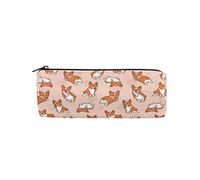 Estuche para lápices de dibujos animados Corgis Dog para estudiantes, bolsa de papelería para oficina, organizador de cosméticos, bolsa para bolígrafos, #8, 21x10.5x5cm