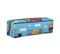 Estuche para lápices de dibujos animados de tren para niños y niñas, bonito estuche de cuero para bolígrafos, escuela, oficina, viajes, organizador portátil de papelería, bolsa de maquillaje