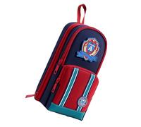 Estuche para lápices de dibujos animados, estuche de gran capacidad con múltiples compartimentos y asas, material escolar para niños, estudiantes, estuche de tela Oxford de gran capacidad, Color rojo