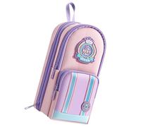 Estuche para lápices de dibujos animados, estuche de gran capacidad con múltiples compartimentos y asas, material escolar para niños, estudiantes, estuche de tela Oxford de gran capacidad, B