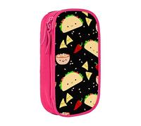 Estuche para lápices de doble capa con impresión de fiesta de martes con bolsa de papelería escolar de gran capacidad