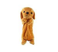 Estuche para lápices de felpa con forma de perro Golden Retriever de dibujos animados, bolsa de cosméticos y caja de papelería para maquillaje de animales lindos de gran capacidad para niñas de la