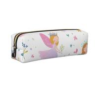 Estuche para lápices de flores de hadas para niños y niñas, bonito estuche de cuero para bolígrafos, escuela, oficina, viajes, organizador portátil de papelería, bolsa de maquillaje, Cremallera dorada