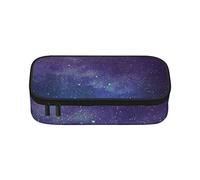 Estuche para lápices de flores de mariposa azul en flor de gran capacidad, bolsa de papelería de oficina, bolsa de cosméticos con compartimentos para niñas, niños y adultos, universo con estrellas, galaxia, interestelar, talla única
