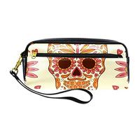 Estuche para lápices de flores y corazones, de piel sintética, con cremallera, para niños y niñas, suministros escolares y de oficina