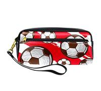 Estuche para lápices de fútbol de fútbol, Cartuchera Escolar, Bolsa de Piel Sintética con Cremallera para Niños y Niñas, Suministros Escolares y de Oficina