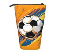 Estuche para lápices de fútbol deportivo, de pie, acuarela, bolsa telescópica, bolsa de cosméticos, organizador de papelería para escuela, oficina, viajes