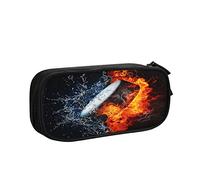 Estuche para lápices de gran capacidad, bolsa de lápices de hockey sobre hielo, bolsa de lápices de agua de fuego, organizador de bolígrafos de oficina, bolsa de papelería para niña, color,