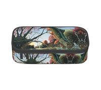 Estuche para lápices de gran capacidad, bolsa de tela Oxford duradera para suministros escolares y de oficina, estampado de primavera feliz Pascua, Safflower Flying Fish, Talla única, Bolsa para