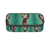 Estuche para lápices de gran capacidad, bolsa de tela Oxford duradera para suministros escolares y de oficina, estampado de zorro animal, Lindo perezoso, Talla única, Organizador de bolsas