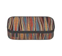 Estuche para lápices de gran capacidad, bolsa de tela Oxford duradera para suministros escolares y de oficina, bonita mujer africana con estampado de lunares, Rayas coloridas., Talla única, Bolsa para