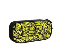 Estuche para lápices de gran capacidad, bolsa para lápices de mariposas amarillas, organizador de bolígrafos de oficina, bolsa de papelería para niñas, niños y adultos, 1 unidad