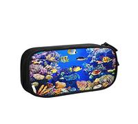 Estuche para lápices de gran capacidad, bolsa para lápices de peces para exhibición de acuario, bolsa para lápices de oficina, organizador de papelería para niñas, niños y adultos, 5 años