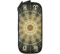 Estuche para lápices de gran capacidad, círculo mágico, zodiacs, psicodélico oscuro, negro, estuche para bolígrafos para oficina de escuela media/secundaria, color, 5.0cm*10.5cm*20.5cm, Estuche para lápices