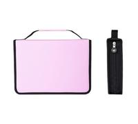 Estuche para Lápices de Gran Capacidad con 150 Ranuras para Artistas y Estudiantes - Estuche Plegable de Cuero PU con Cremallera para Herramientas de Dibujo (Pink)