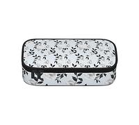 Estuche para lápices de gran capacidad con diseño de corazón gitano, color negro, blanco y azul, organizador de escritorio con cremallera para niños, niñas, adolescentes y estudiantes
