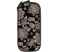 Estuche para lápices de gran capacidad con flores vintage, bohemio, mandala, negro, para oficina de escuela media/secundaria, color, 5.0cm*10.5cm*20.5cm, Estuche para lápices