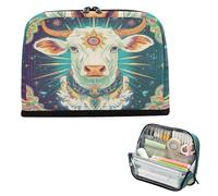 Estuche para lápices de gran capacidad, con múltiples ranuras, papelería, para adolescentes, primaria, vaca, tarot