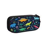 Estuche para lápices de gran capacidad, diseño de dinosaurios de dibujos animados, bolsa para lápices de oficina, organizador de papelería para niñas, niños y adultos, C071