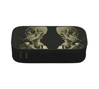 Estuche para lápices de gran capacidad, diseño de esqueleto con impresión de cigarrillos, organizador de almacenamiento para adolescentes, niñas, niños y adultos, color, 5.0cm*10.5cm*20.5cm, Estuche