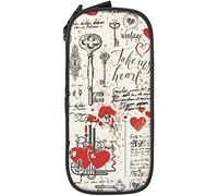 Estuche para lápices de gran capacidad, diseño de llave de Cupido, romántico, amor, vintage, para escuela media/secundaria, oficina, universidad y adultos, color, 5.0cm*10.5cm*20.5cm, Estuche para