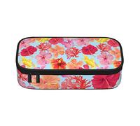 Estuche para lápices de gran capacidad, diseño de panda rojo y hojas de bambú, para oficina, escuela, portátil, organizador de papelería, color, 5.0cm*10.5cm*20.5cm, Estuche para lápices