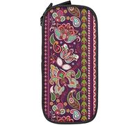 Estuche para lápices de gran capacidad, diseño étnico ornamental floral a rayas, estuche para lápices para escuela media/secundaria, oficina Colle, color, 5.0cm*10.5cm*20.5cm, Estuche para lápices
