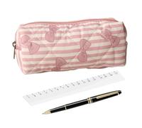 Estuche para lápices de gran capacidad, diseño floral, con cremallera, de | 19 x 8 x 6 cm, poliéster de 38 g, cierre de cremallera, diseño de arco floral, almacenamiento espacioso, para lápices