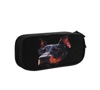 Estuche para lápices de gran capacidad, diseño geométrico, polígono, Doberman, bolsa para lápices de oficina, organizador de bolígrafos, bolsa de papelería para niñas, niños y adultos, 2 unidades