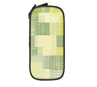 Estuche para lápices de gran capacidad, estilo tribal, geométrico, a la moda, amarillo, tradicional, abstracto, americano, estuche para bolígrafos, para escuela media/secundaria, oficina, universida