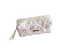 Estuche para lápices de gran capacidad, estuche con estampado floral, caja de lápices para organizar suministros escolares, lazos con estampado floral, caja portátil