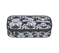 Estuche para lápices de gran capacidad, estuche de tela Oxford duradera para suministros escolares y de oficina, impresión de química científica abstracta, Ballena asesina, Talla única, Organizador de