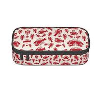 Estuche para lápices de gran capacidad, estuche de tela Oxford duradera para suministros escolares y de oficina, estampado de cataratas del Niágara, Langosta Roja, Talla única, Organizador de bolsas