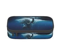 Estuche para lápices de gran capacidad, estuche de tela Oxford duradera para suministros escolares y de oficina, estampado de escamas de sirena, Natación elefante africano, Talla única, Organizador de