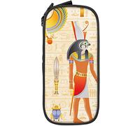 Estuche para lápices de gran capacidad, jeroglífico egipcio antiguo Horus God Gold Pencil Box Pen Pouch para oficina de escuela media/secundaria C, color, 5.0cm*10.5cm*20.5cm, Estuche para lápices