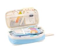 Estuche para lápices de gran capacidad, múltiples compartimentos, bolsa grande para bolígrafos, organizador de almacenamiento simple, artículos de papelería estética, cosméticos, multifuncional
