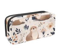 Estuche para lápices de gran capacidad, organizador de artículos de papelería, bolsa multifuncional para almacenamiento de suministros de oficina, flores de pavo real rosa, Multicolor 9,