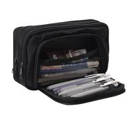 Estuche para lápices de gran capacidad para la escuela, adolescentes, niñas, niños, hombres y mujeres (negro puro B)