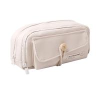 Estuche para lápices de gran capacidad para la escuela, adolescentes, niñas, niños (L-beige)