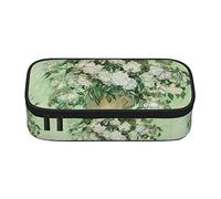 Estuche para lápices de gran capacidad para niñas, niños, adultos, mujeres, organizador escolar, Van Gogh, pintura impresa, caja de lápices de doble capa con cremallera
