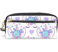 Estuche para lápices de gran capacidad para niñas y niños, bolsa de maquillaje de piel blanca con compartimento con cremallera, organizador escolar y bolsa de papelería