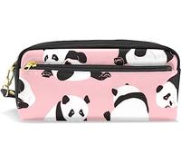 Estuche para lápices de gran capacidad para niñas y niños, bolsa de maquillaje de piel con compartimento con cremallera, organizador escolar y bolsa de papelería
