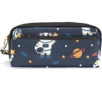 Estuche para lápices de gran capacidad para niñas y niños, bolsa de maquillaje de piel con compartimento con cremallera, organizador escolar y bolsa de papelería