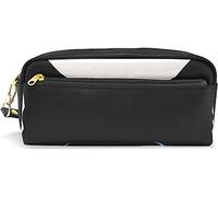 Estuche para lápices de gran capacidad para niñas y niños, bolsa de maquillaje de piel con diseño de ojos de animales divertidos con compartimento con cremallera, organizador escolar y bolsa de papelería