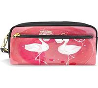 Estuche para lápices de gran capacidad para niñas y niños, bonito animal blanco, flamenco, rosa, bolsas de maquillaje con compartimento con cremallera, organizador escolar y bolsa de papelería