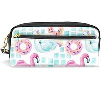 Estuche para lápices de gran capacidad para niñas y niños, bonito estuche de piel de flamenco rosa, bolsas de maquillaje con compartimento con cremallera, organizador escolar y bolsa de papelería