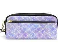 Estuche para lápices de gran capacidad para niñas y niños, con escamas de sirena, bolsas de maquillaje de cuero con compartimento con cremallera, organizador escolar y bolsa de papelería